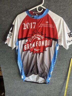 Epic Cycling Jersey Mens XXL Multicolor Cache Gran Fondo Full Zip Pockets Bike